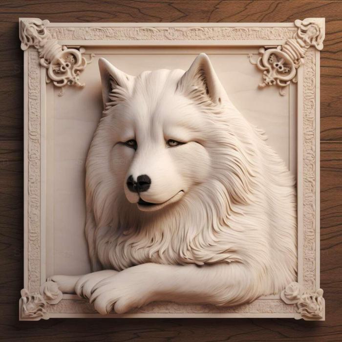 Nature and animals (st Samoyed dog 2, NATURE_4902) 3D models for cnc